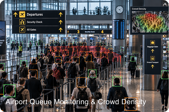 Airport Queue Motoring & Crowd Density